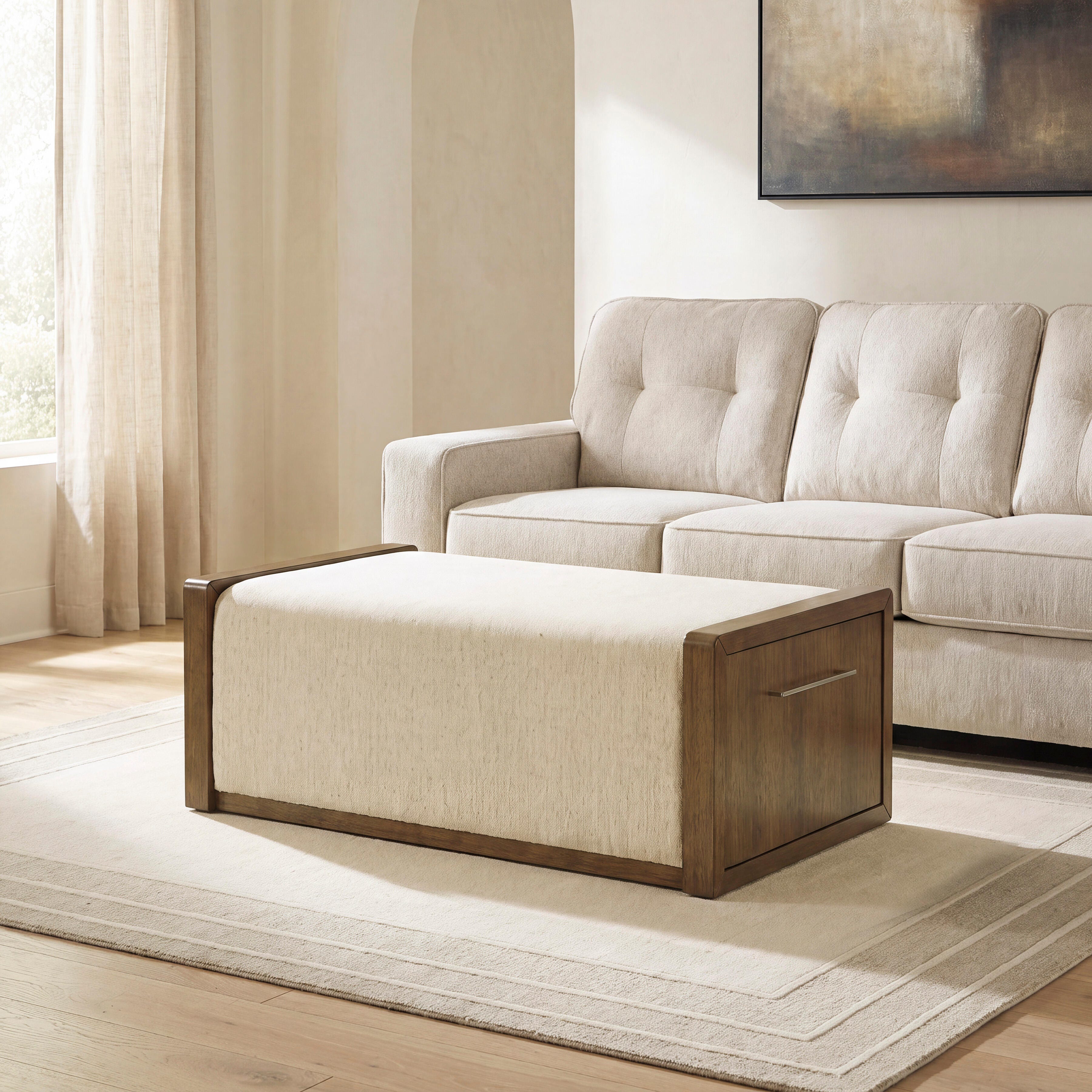 Best Deals Furniture - Ashley Furniture - Marxmore Upholstered Ottoman with Storage - UPH Ottoman with Storage - T983-20