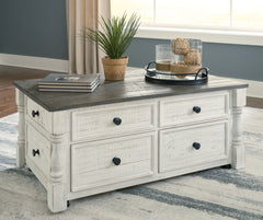 Best Deals Furniture - Ashley Furniture - Havalance Lift-Top Coffee Table - Lift Top Cocktail Table / White/Gray - T994-20