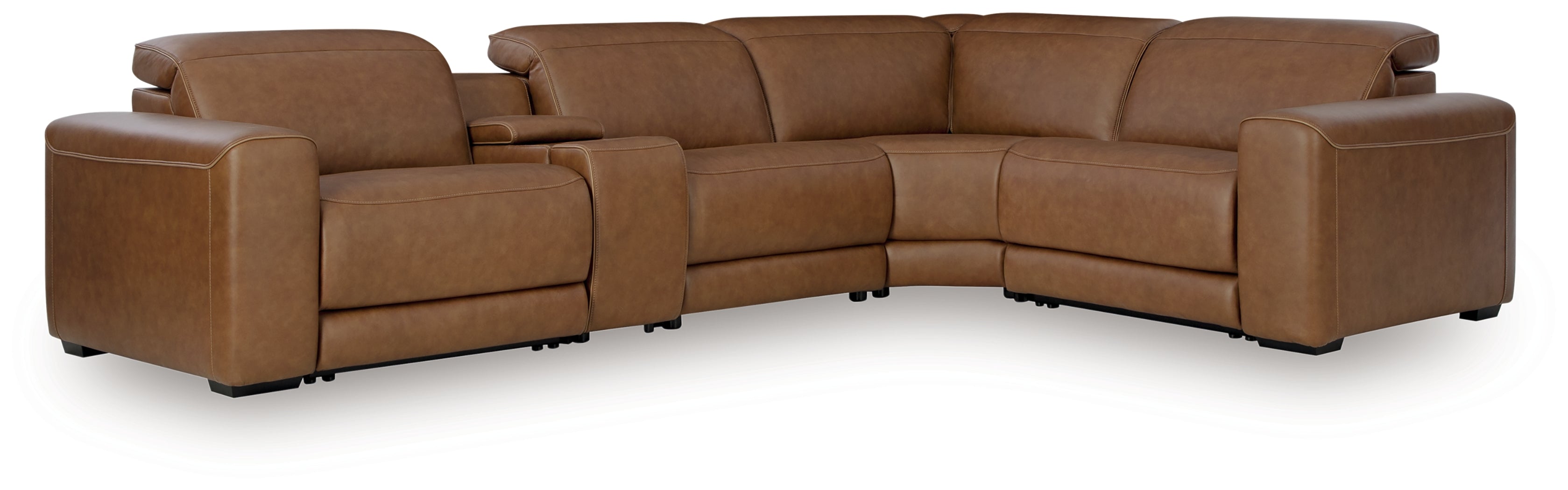 Best Deals Furniture - Ashley Furniture - Magic Man 5-Piece Power Reclining Sectional with Console - 5-Piece Power Reclining Sectional with Console - PCU10700S12