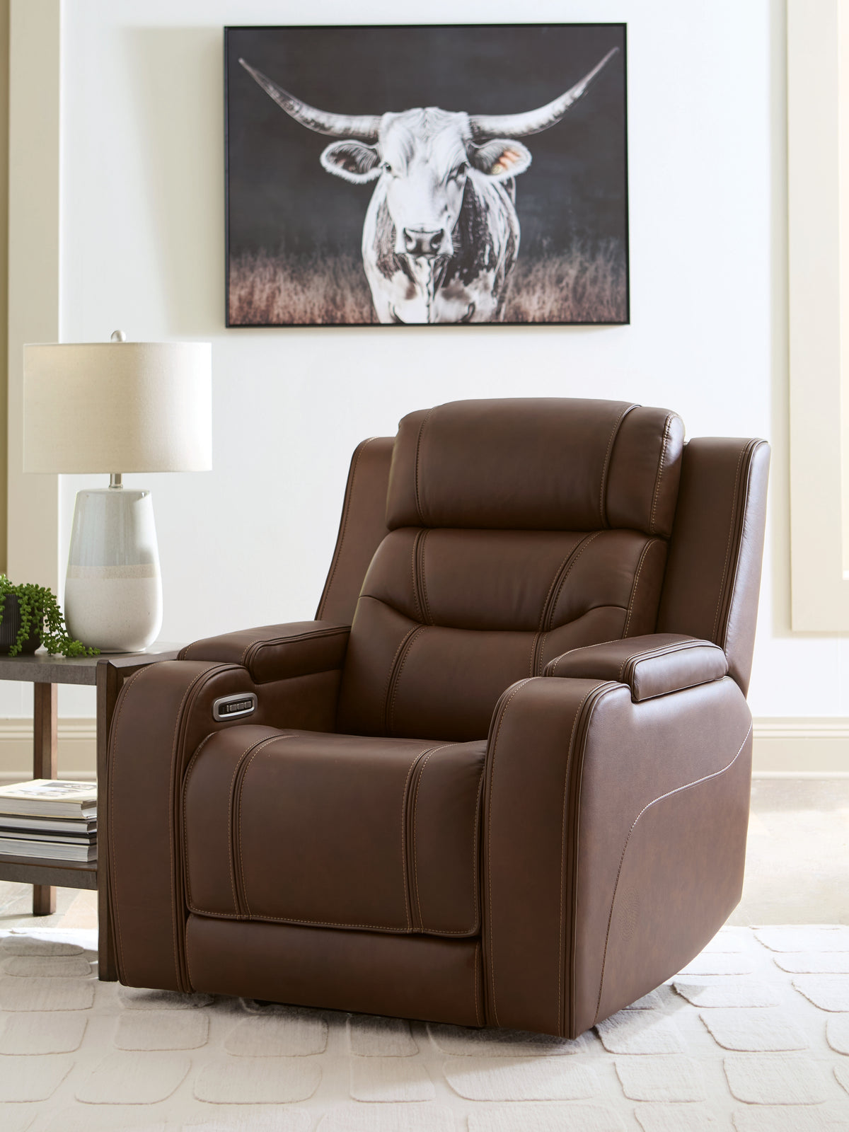 Best Deals Furniture - Ashley Furniture - Knightington Living Room - Power Recliner w/Audio Seating / Brown - PCU1160213A
