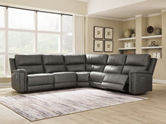 Best Deals Furniture - Ashley Furniture - Bleckley 5-Piece Power Reclining Sectional - 5-Piece Power Reclining Sectional / Espresso - PCU12001S4