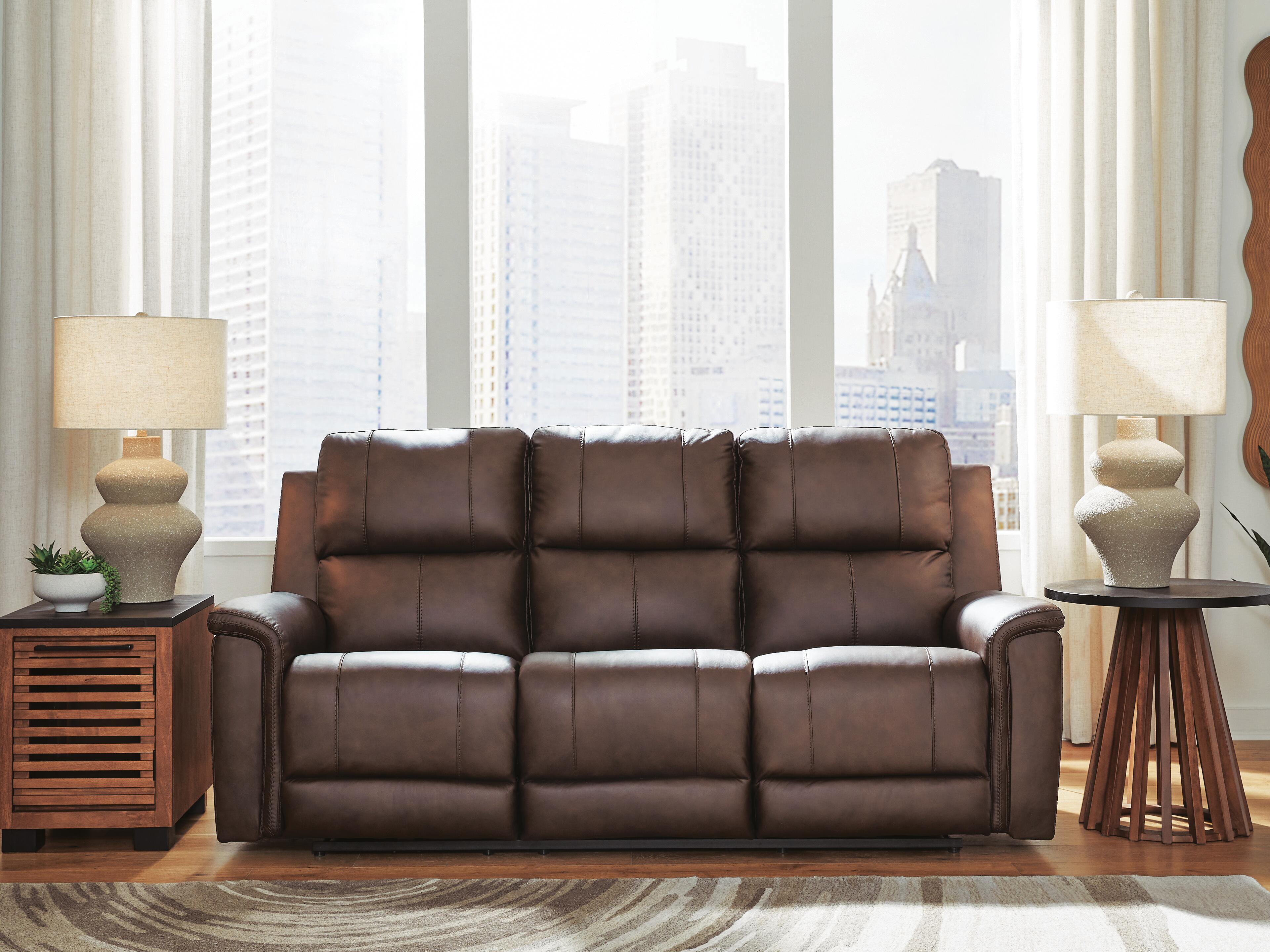 Best Deals Furniture - Ashley Furniture - Bleckley Power Reclining Sofa - PWR REC Sofa with ADJ Headrest / Espresso - PCU1200115
