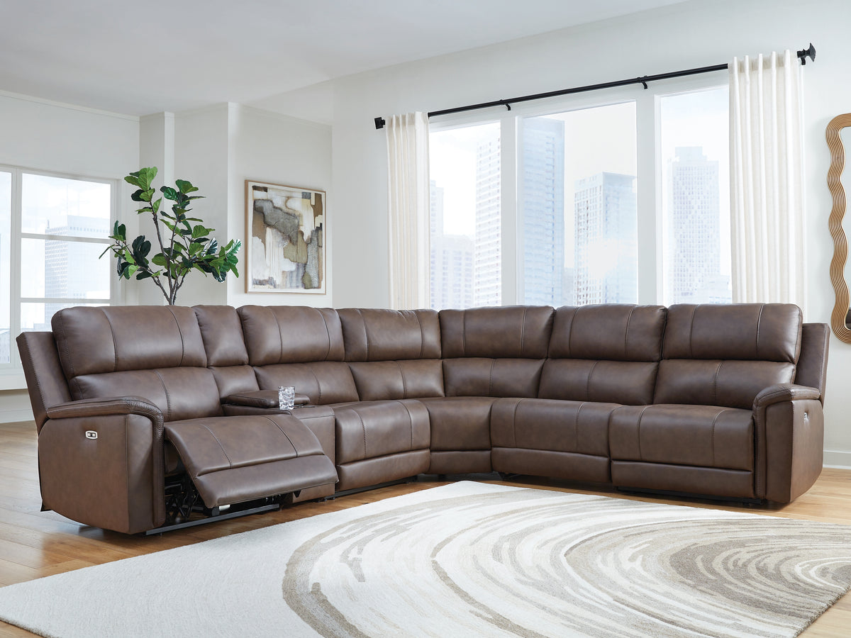Best Deals Furniture - Ashley Furniture - Bleckley Sectional - 6-Piece Power Reclining Sectional / Espresso - PCU12001S5