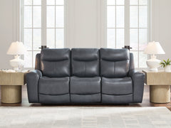 Best Deals Furniture - Ashley Furniture - Next Move Power Reclining Sofa - PWR REC Sofa with ADJ Headrest / Admiral - PCU1210015