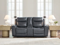Best Deals Furniture - Ashley Furniture - Next Move Power Reclining Loveseat - PWR REC Loveseat/CON/ADJ HDRST / Admiral - PCU1210018
