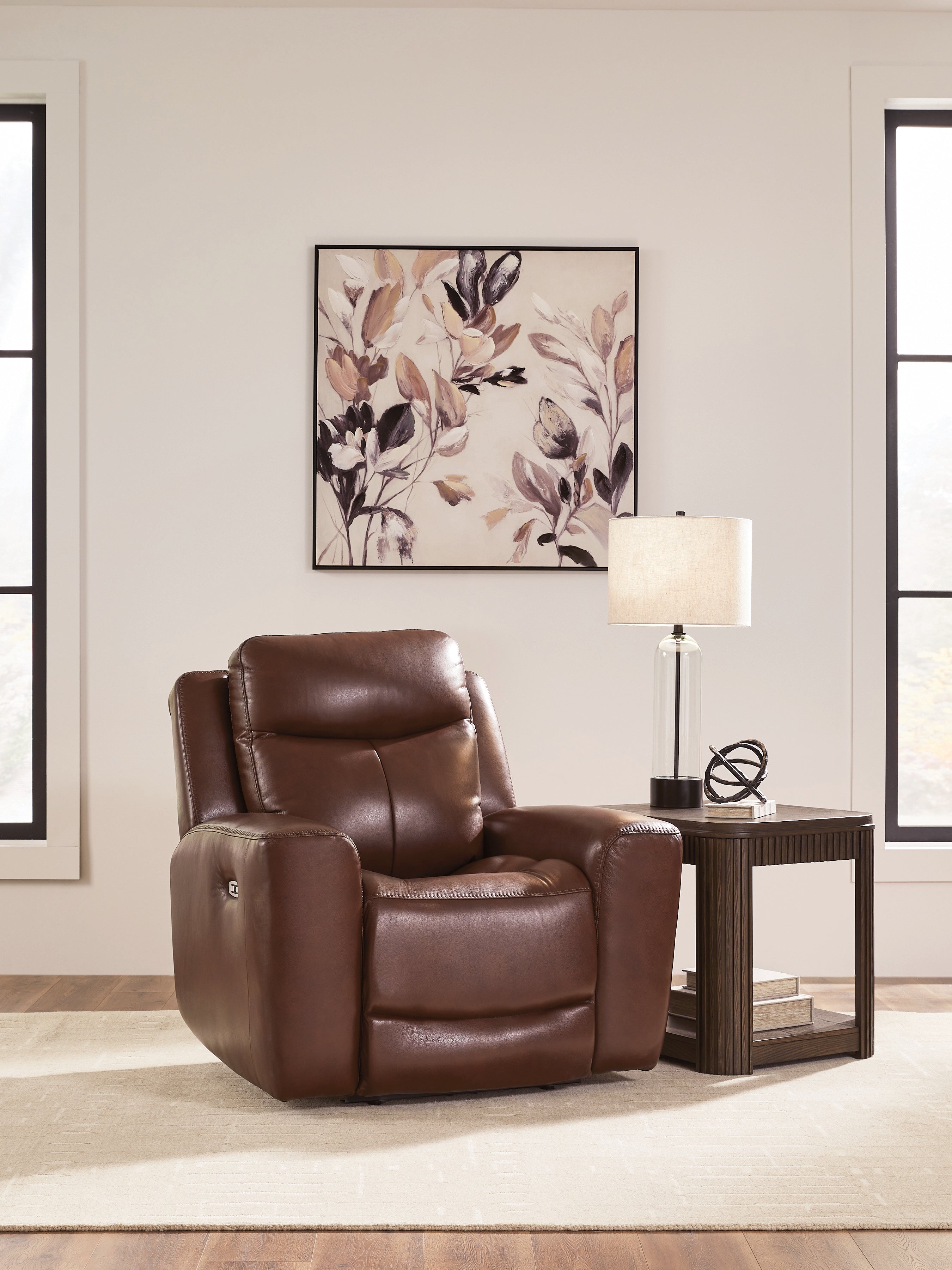 Best Deals Furniture - Ashley Furniture - Next Move Living Room - PWR Recliner/ADJ Headrest / Mahogany - PCU1210213
