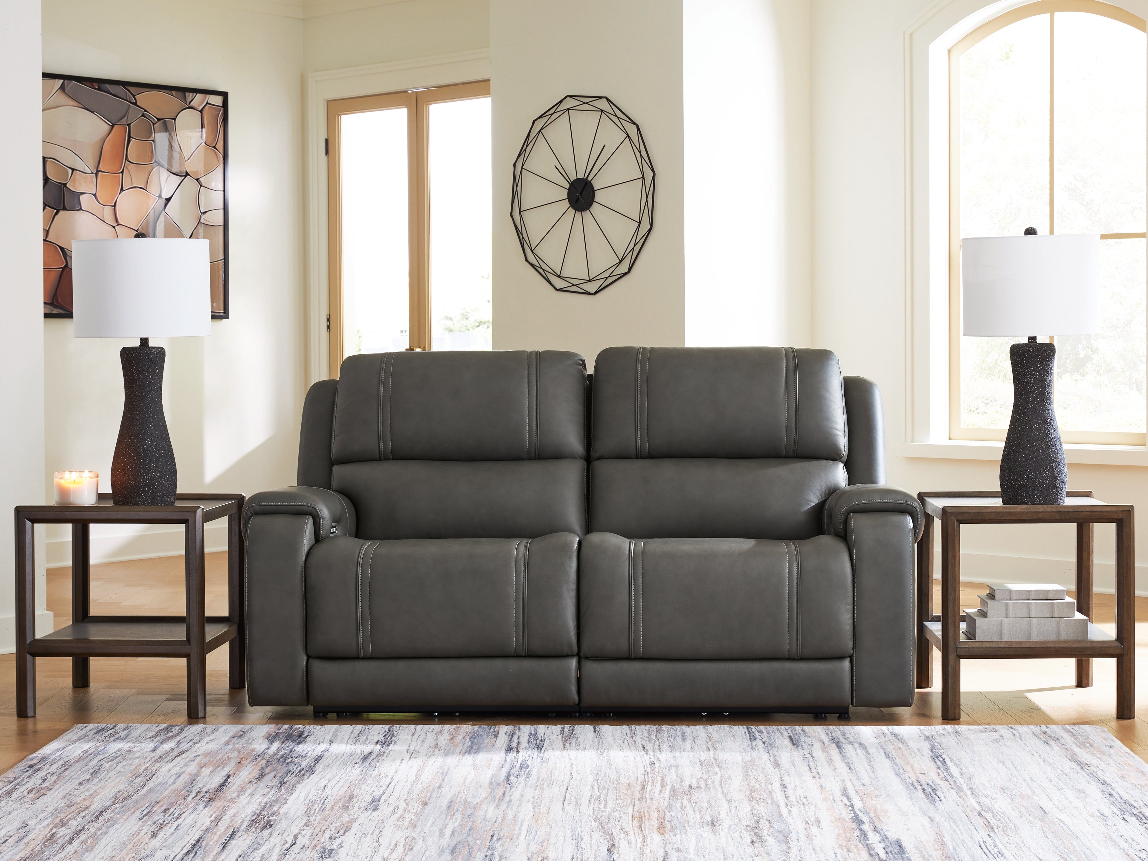 Best Deals Furniture - Ashley Furniture - 5Z - Pittson 2-Piece Power Reclining Sectional Loveseat - 2-Piece Power Reclining Sectional Loveseat - PCU12600S1