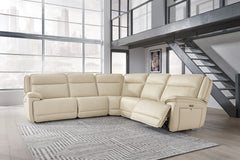 Best Deals Furniture - Ashley Furniture - Double Deal 5-Piece Power Reclining Sectional - 5-Piece Power Reclining Sectional / Almond - U13001S2
