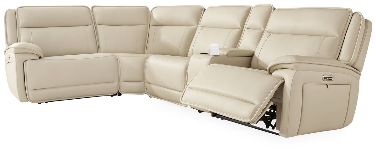 Best Deals Furniture - Ashley Furniture - Double Deal 5-Piece Reclining Sectional with Console - 5-Piece Reclining Sectional with Console / Almond - U13001S8