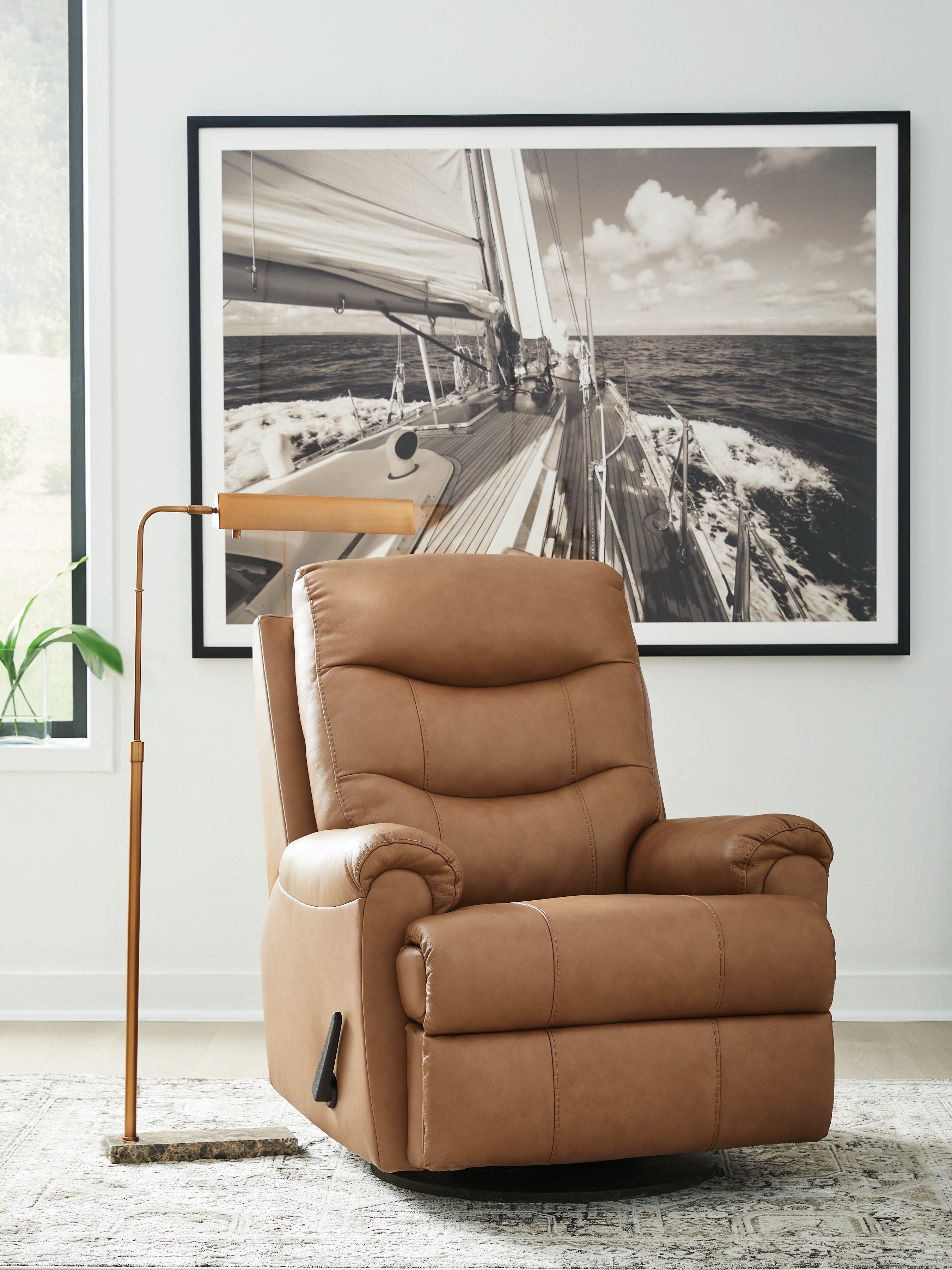 Best Deals Furniture - Ashley Furniture - Flynwood Swivel Glider Recliner - Swivel Glider Recliner / Butternut - PCU1340161