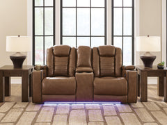 Best Deals Furniture - Ashley Furniture - Gruaro Power Reclining Loveseat with Console - PWR REC Loveseat/CON/ADJ HDRST - PCU1420018