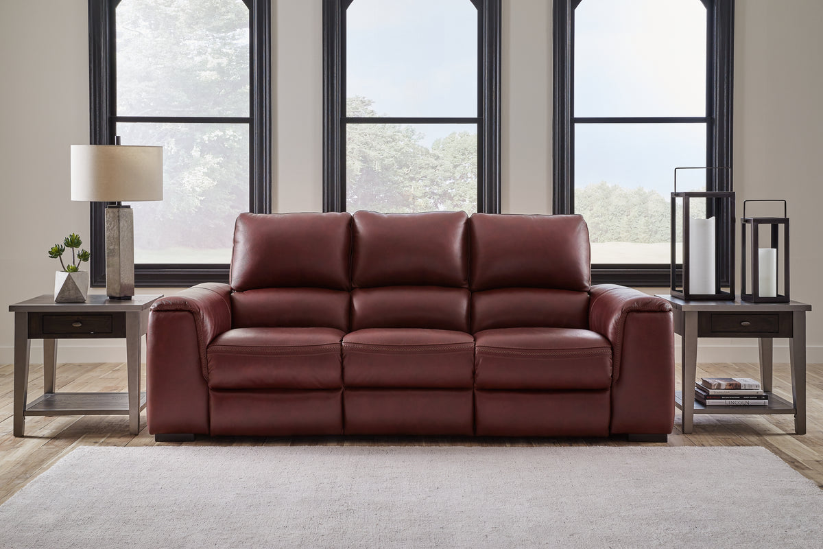 Best Deals Furniture - Ashley Furniture - Alessandro Power Reclining Sofa - PWR REC Sofa with ADJ Headrest / Garnet - U2550115