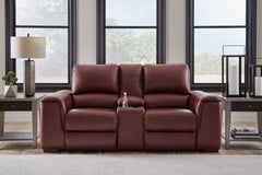 Best Deals Furniture - Ashley Furniture - Alessandro Power Reclining Loveseat with Console - PWR REC Loveseat/CON/ADJ HDRST / Walnut - U2550218