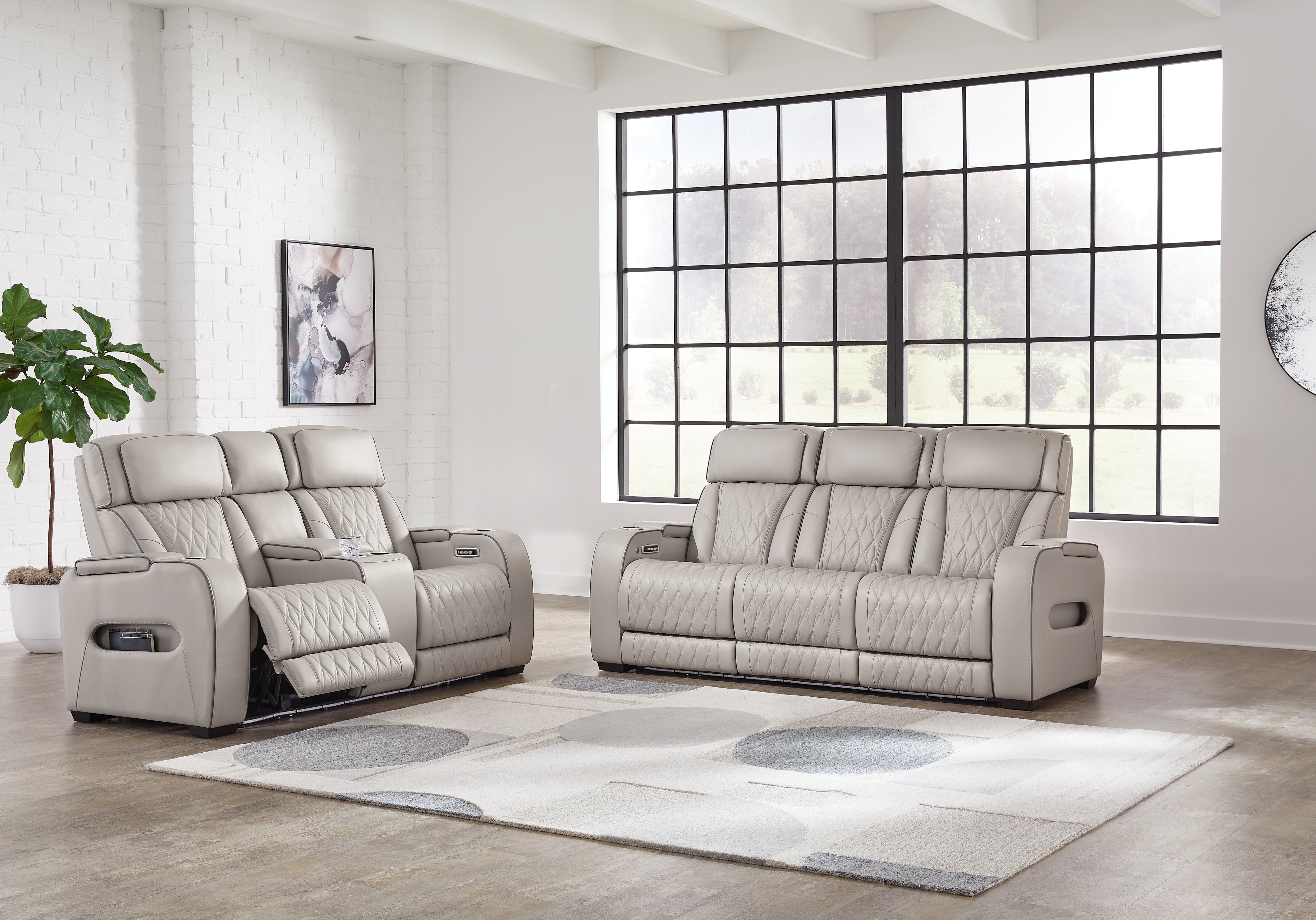 Best Deals Furniture - Ashley Furniture - Boyington Power Reclining Sofa and Loveseat - Power Reclining Sofa and Loveseat / Gray - U27105U1
