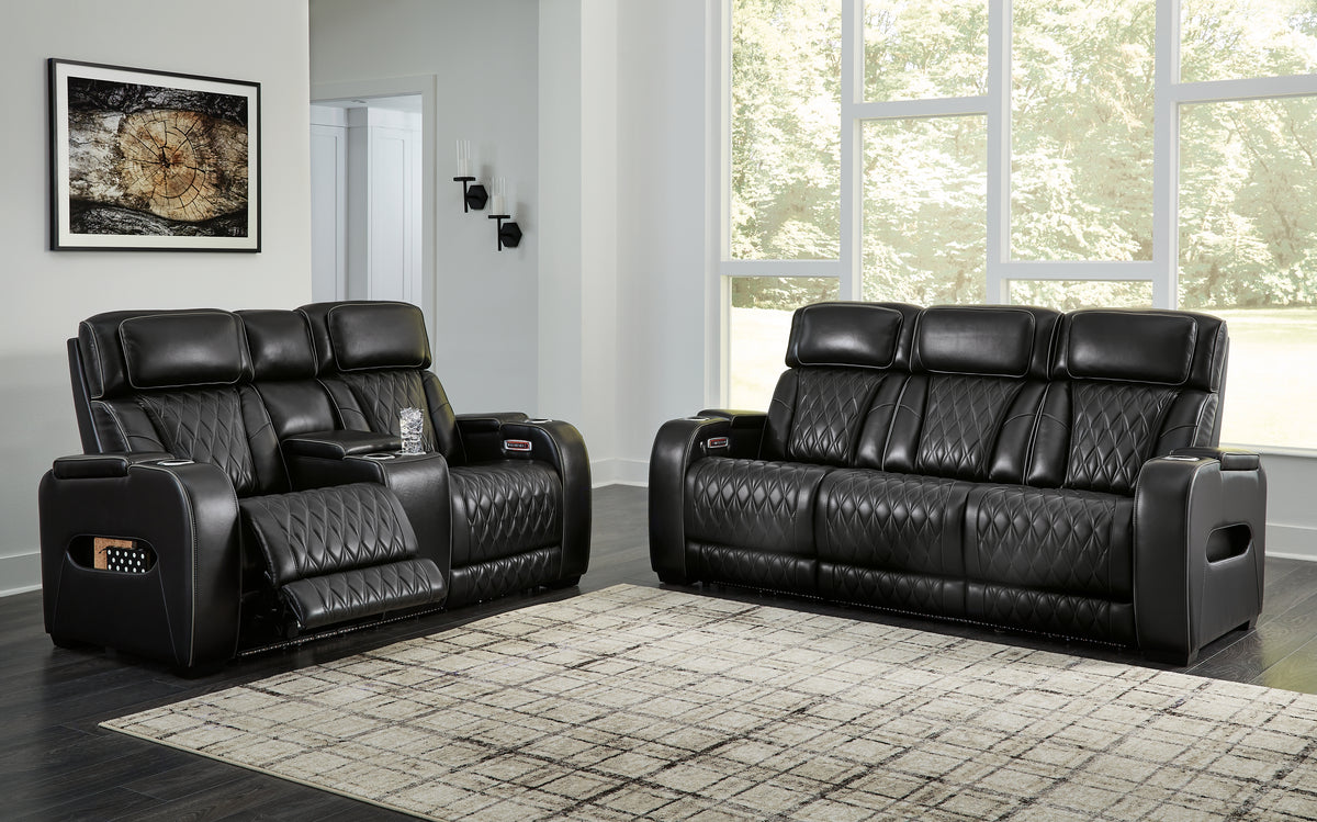 Best Deals Furniture - Ashley Furniture - Boyington Power Reclining Sofa and Loveseat - Power Reclining Sofa and Loveseat / Black - U27106U1
