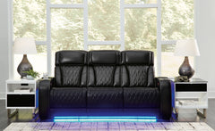 Best Deals Furniture - Ashley Furniture - Boyington Power Reclining Sofa - PWR REC Sofa with ADJ Headrest / Black - U2710615