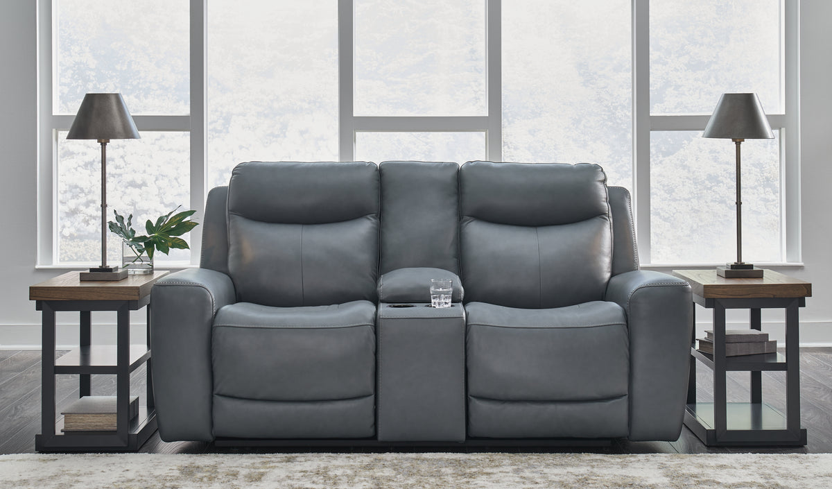 Best Deals Furniture - Ashley Furniture - Mindanao Power Reclining Loveseat with Console - PWR REC Loveseat/CON/ADJ HDRST / Coconut - U5950518