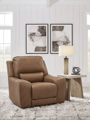 Best Deals Furniture - Ashley Furniture - DeepWakes Living Room - PWR Recliner/ADJ Headrest / Caramel - PCU6260613