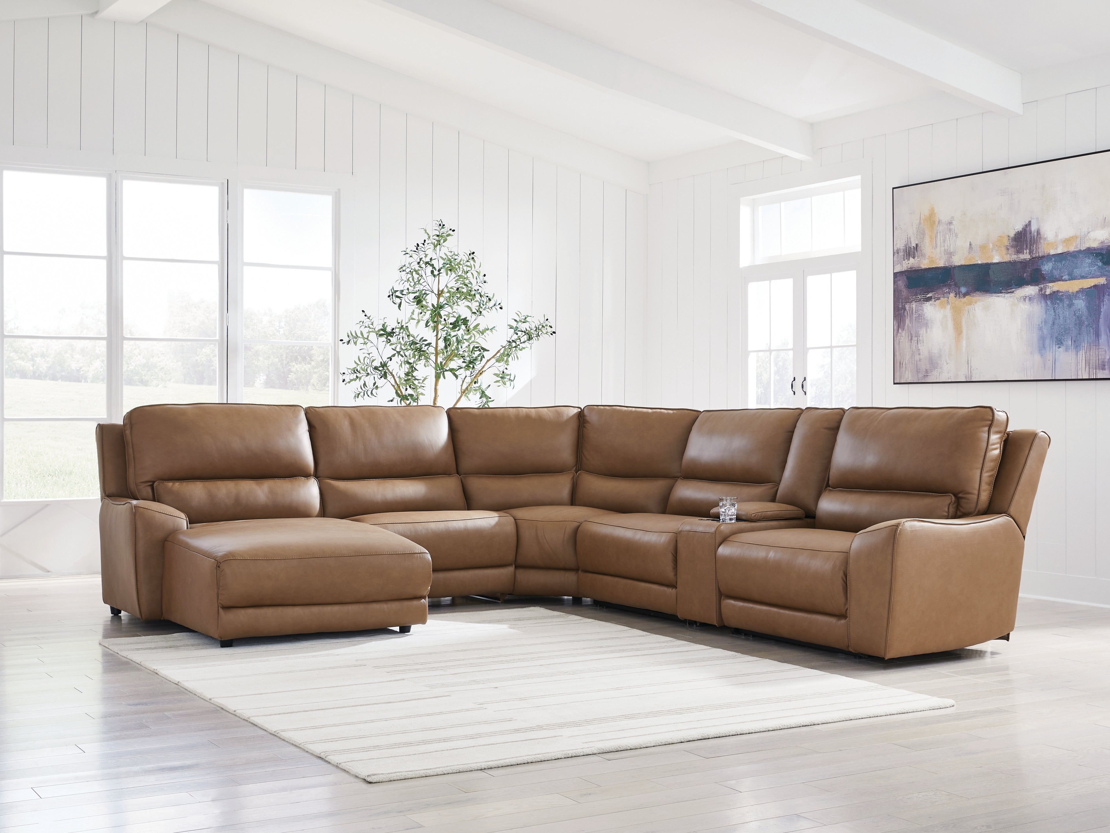 Best Deals Furniture - Ashley Furniture - DeepWakes 6-Piece Power Reclining Sectional with Chaise - 6-Piece Power Reclining Sectional with Chaise - PCU62606S19