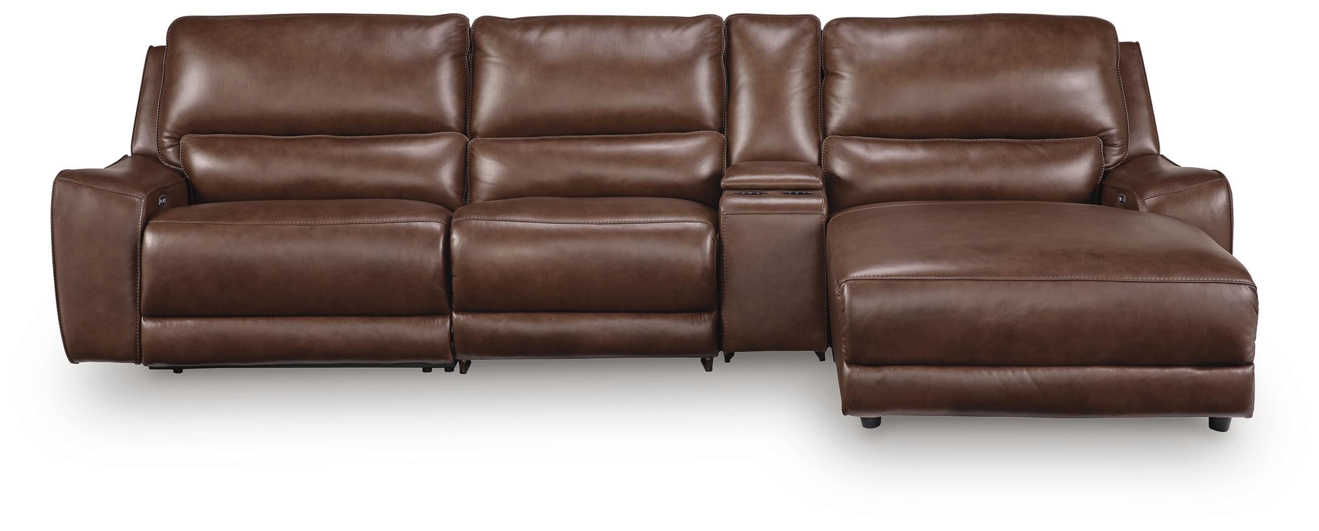 Best Deals Furniture - Ashley Furniture - DeepWakes 4-Piece Reclining Sectional with Chaise and Storage Console - 4-Piece Reclining Sectional with Chaise and Storage Console - PCU62607S26
