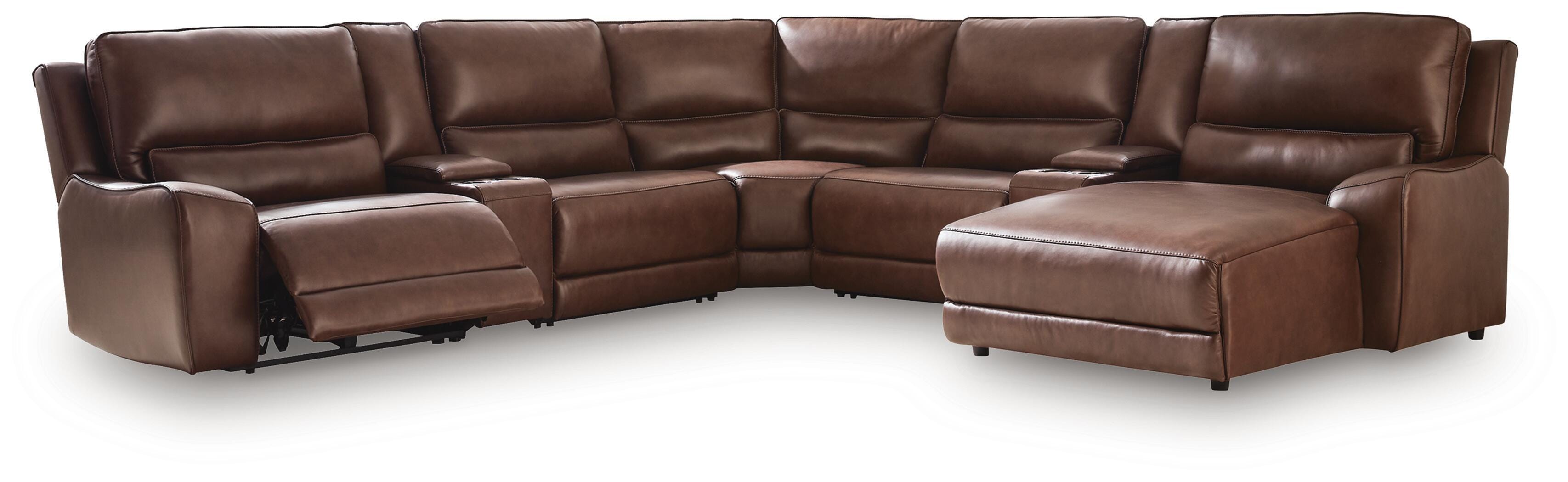 Best Deals Furniture - Ashley Furniture - DeepWakes 7-Piece Reclining Sectional with Chaise and Storage Consoles - 7-Piece Reclining Sectional with Chaise and Storage Consoles - PCU62607S30
