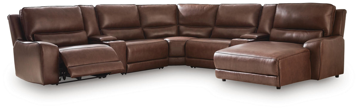 Best Deals Furniture - Ashley Furniture - DeepWakes 7-Piece Reclining Sectional with Chaise and Storage Consoles - 7-Piece Reclining Sectional with Chaise and Storage Consoles - PCU62607S30