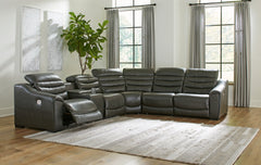 Best Deals Furniture - Ashley Furniture - Center Line 6-Piece Power Reclining Sectional - 6-Piece Power Reclining Sectional / Dark Gray - U63404S4