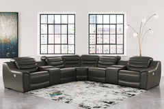 Best Deals Furniture - Ashley Furniture - Center Line 7-Piece Power Reclining Sectional - 7-Piece Power Reclining Sectional / Dark Gray - U63404S7