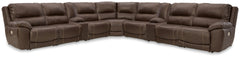 Best Deals Furniture - Ashley Furniture - Dunleith 9-piece Power Reclining Sectional - 9-piece Power Reclining Sectional / Chocolate - U71604S10