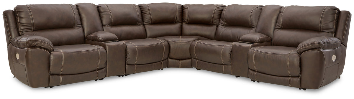Best Deals Furniture - Ashley Furniture - Dunleith 7-Piece Power Reclining Sectional - 7-Piece Power Reclining Sectional / Chocolate - U71604S7