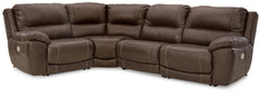 Best Deals Furniture - Ashley Furniture - Dunleith 4-Piece Power Reclining Sectional - 4-Piece Power Reclining Sectional / Chocolate - U71604S6