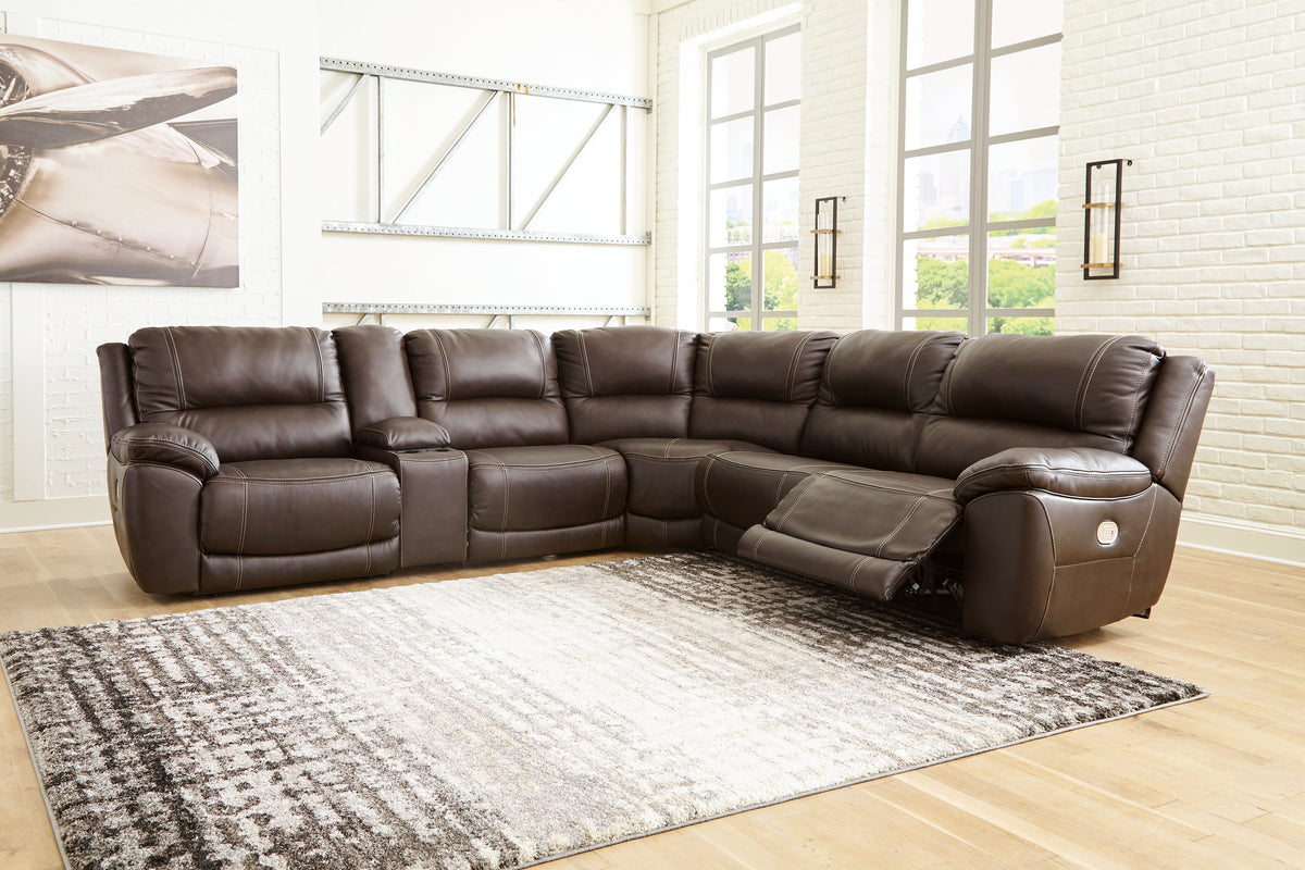 Best Deals Furniture - Ashley Furniture - Dunleith 6-Piece Power Reclining Sectional - 6-Piece Power Reclining Sectional / Chocolate - U71604S2