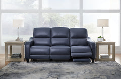 Best Deals Furniture - Ashley Furniture - Mercomatic Power Reclining Sofa - PWR REC Sofa with ADJ Headrest / Ocean - U7531115