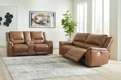Best Deals Furniture - Ashley Furniture - Trasimeno Power Reclining Sofa and Loveseat - Power Reclining Sofa and Loveseat / Caramel - U82815U1