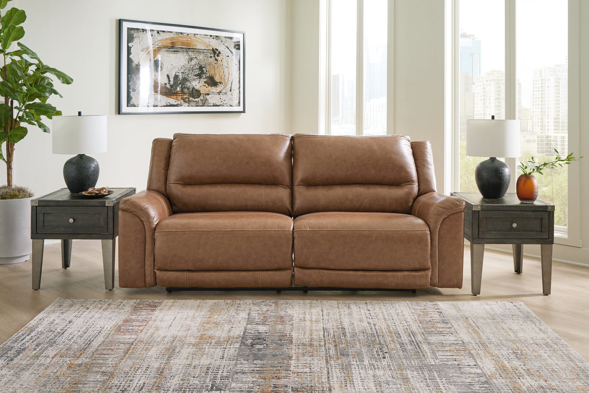 Best Deals Furniture - Ashley Furniture - Trasimeno Power Reclining Sofa - 2 Seat PWR REC Sofa ADJ HDREST / Caramel - U8281547