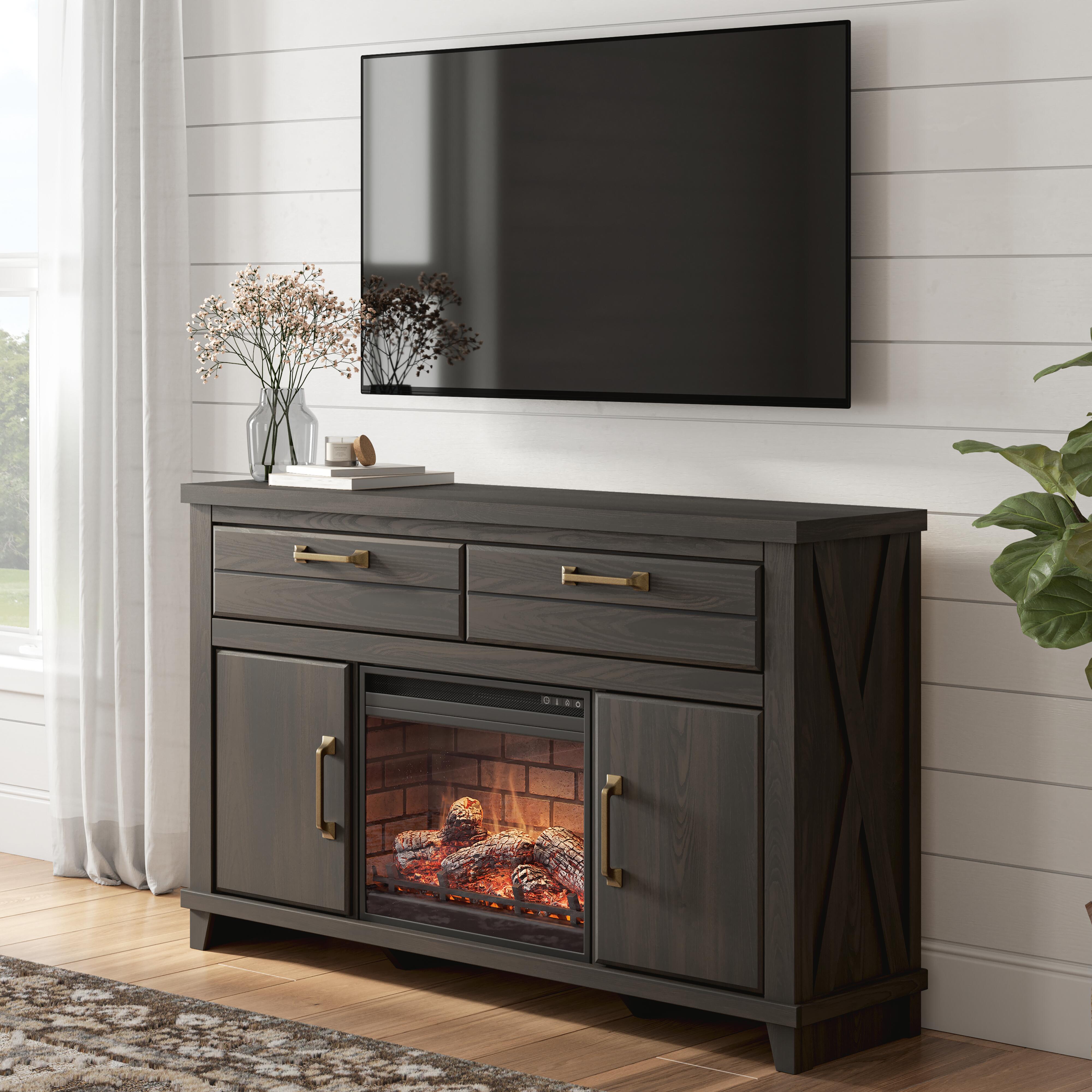 Best Deals Furniture - Ashley Furniture - Brazen Valley 60" TV Stand with Electric Fireplace - 60" TV Stand with Electric Fireplace - W2648W4