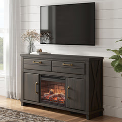 Best Deals Furniture - Ashley Furniture - Brazen Valley 60" TV Stand with Electric Fireplace - 60" TV Stand with Electric Fireplace - W2648W4