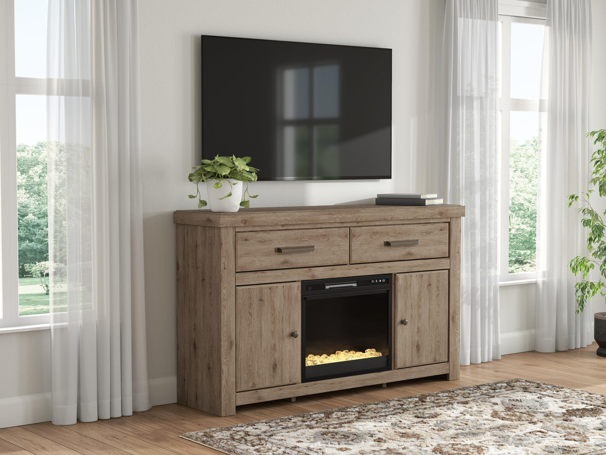 Best Deals Furniture - Ashley Furniture - Garistyn 62" TV Stand with Electric Fireplace - 62" TV Stand with Electric Fireplace - W2844W5