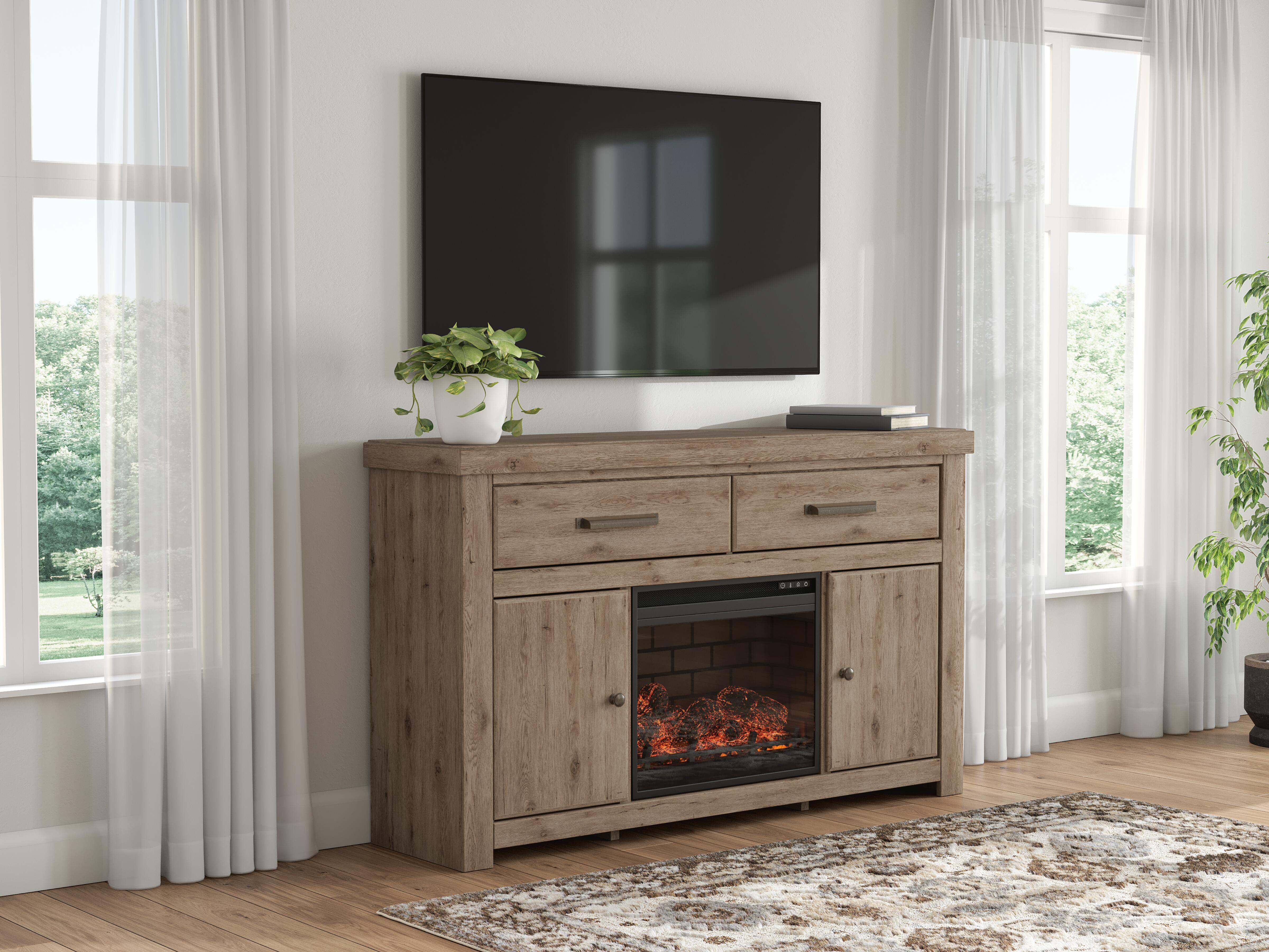 Best Deals Furniture - Ashley Furniture - Garistyn 62" TV Stand with Electric Fireplace - 62" TV Stand with Electric Fireplace - W2844W1