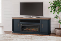 Best Deals Furniture - Ashley Furniture - Landocken 83" TV Stand - 83" / Brown/Blue - W402-68