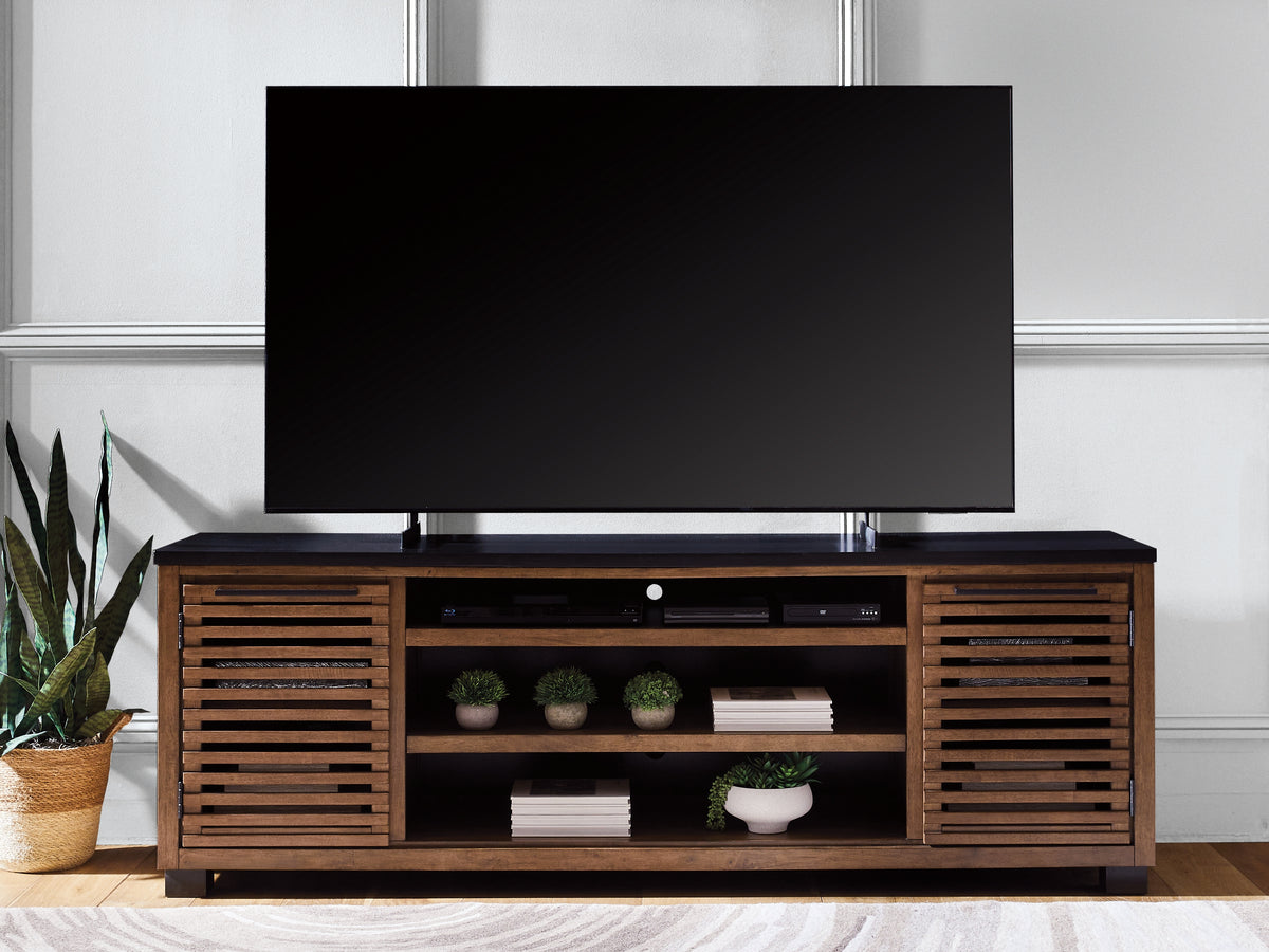 Best Deals Furniture - Ashley Furniture - Kallari 84" TV Stand - 84" / Warm Brown/Black - W737-78