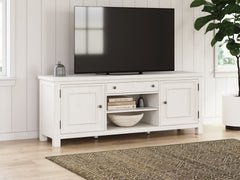 Best Deals Furniture - Ashley Furniture - Robbinsdale 72" TV Stand - 72" / Antique White - W742-68
