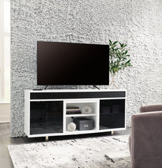Best Deals Furniture - Ashley Furniture - Gardoni 72" TV Stand - 72" / White/Black - W756-68