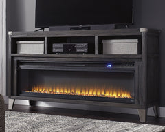 Best Deals Furniture - Ashley Furniture - Todoe 65" TV Stand with Electric Fireplace - 65" TV Stand with Electric Fireplace / Gray - W901W1